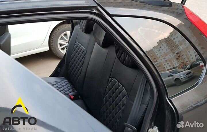 Чехлы Лада Калина 1\2 Эко-кожа ромб черный