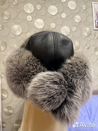 Шапка натуральный мех песец