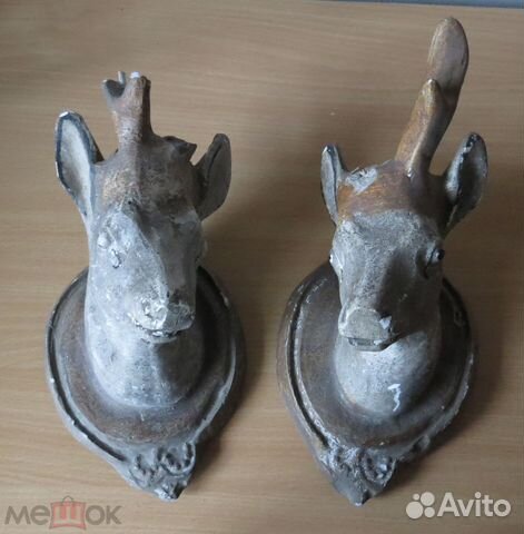 Старинный парный настенный барельеф