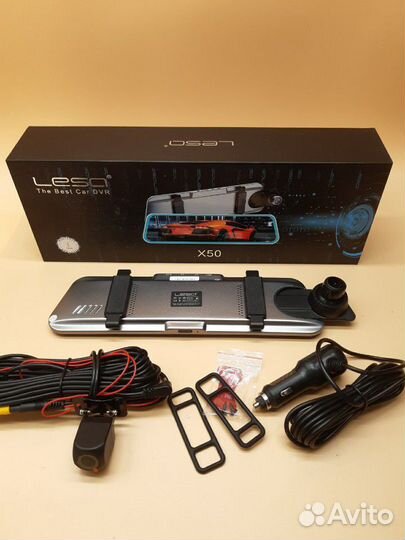 Зеркало + видеорегистратор, экран 10