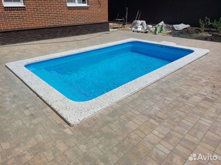 Бассейн со ступенями с оборудованием 6x3x1,5