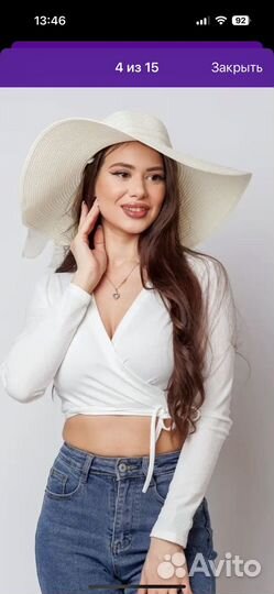 Шляпа летняя соломенная женская