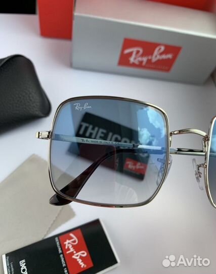 Очки ray ban square голубые