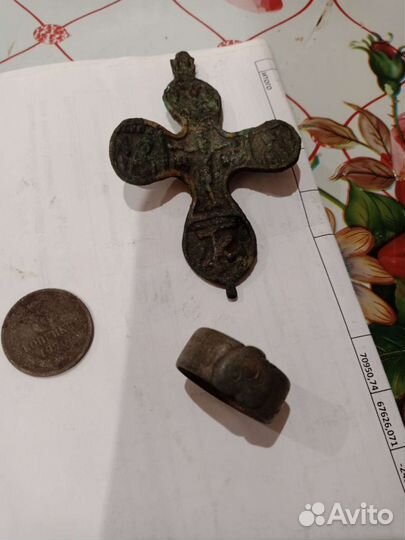 Крест старинный древний большой.Энколпион