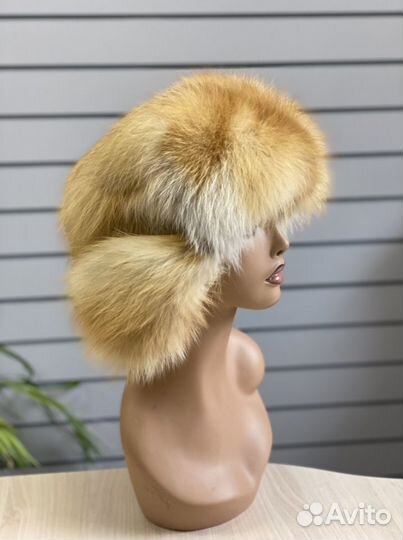 Шапка ушанка из меха лисы