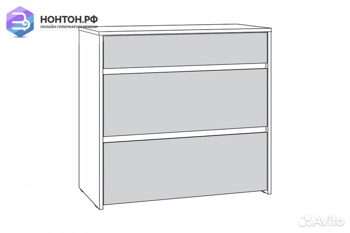 Комод Торонто 13.321 белый шагрень / стальной серы