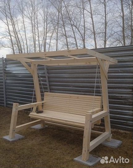 Качели садовые деревянные