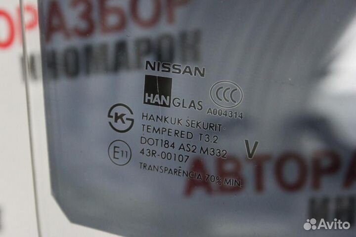 Стекло двери задней правой для Nissan Almera Class