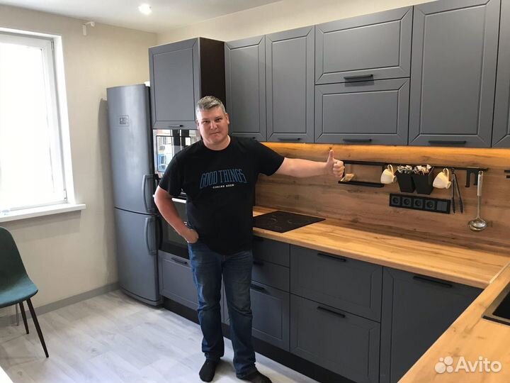 Кухня матовая серая мдф