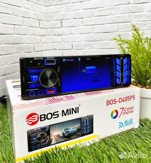 Магнитола 1 din с экраном bos mini арт302
