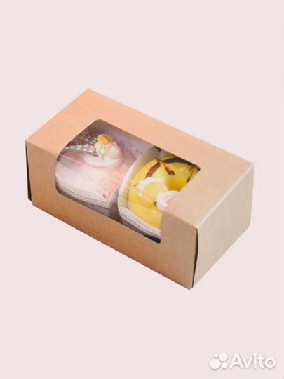 Крафтовые коробки с окошком sweet box