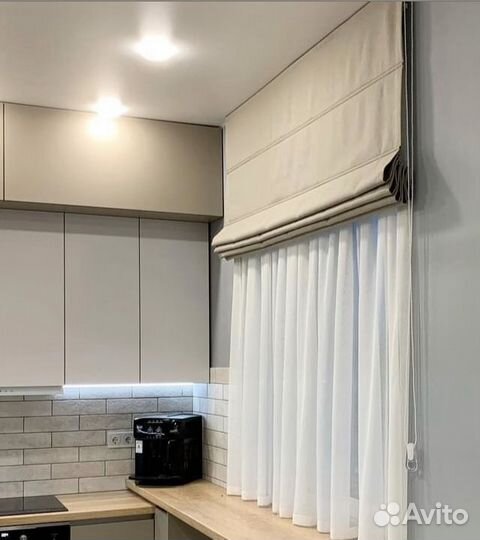 Римская штора с тюлем под заказ