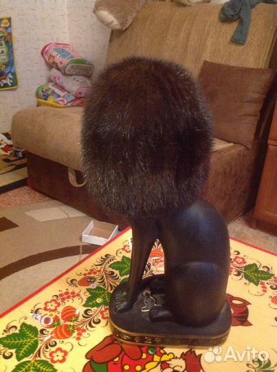 Норковая шапка на вязаной основе