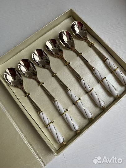 Чайные ложки золотые lenardi столовые приборы