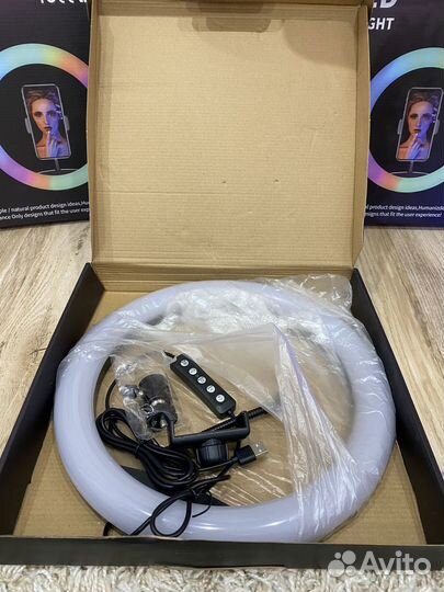 Кольцевая лампа 33см RGB + штатив