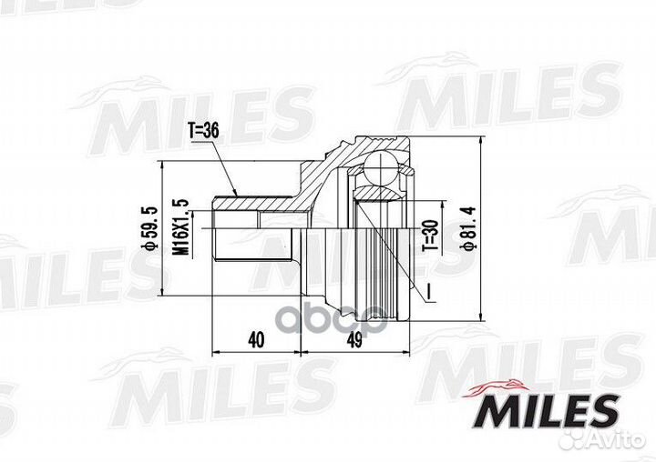 Шрус наружный VW G5/skoda octavia 1.4 04- (GKN