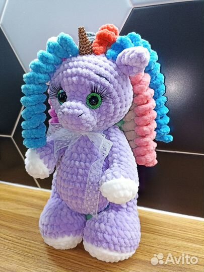 Единорожка из плюшевой пряжи