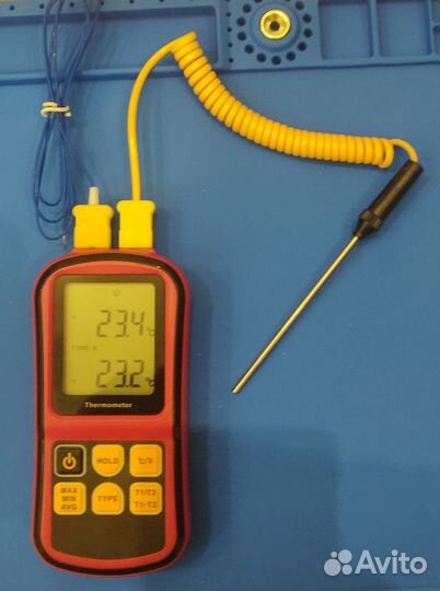 Цифровой термометр с термопарой, профессиональный