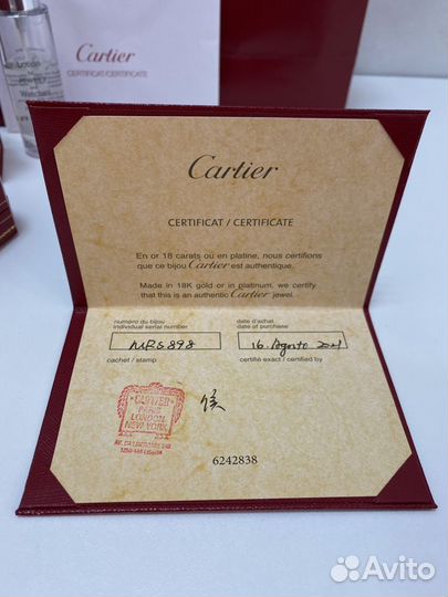 Серьги cartier D'amour белое золото брилианты Ориг