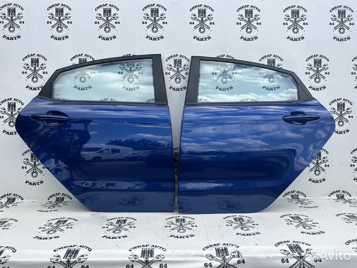 Синие задние двери Kia Rio 3 Б/у Оригинал