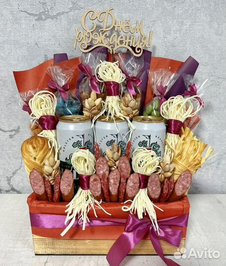 Мужчкие букеты съедобные, корзины, наборы, подарок