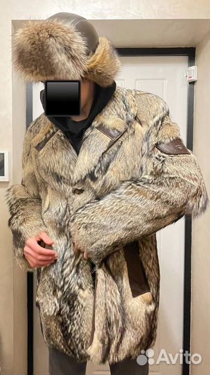Шуба мужская из волка