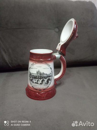 Пивная кружка с крышкой, новая