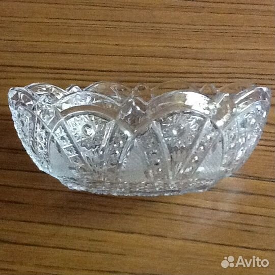 Вазочка-конфетница, хрусталь СССР, прошлый век