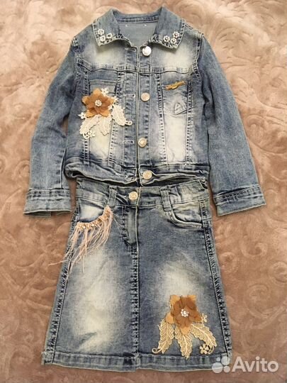 Джинсовый костюм для девочки