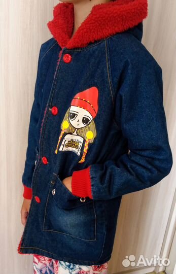 Парка джинсовая для девочки р-р 135-145