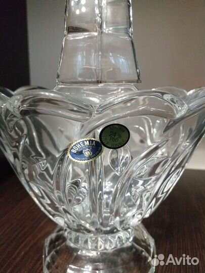 Хрустальная корзинка bohemia
