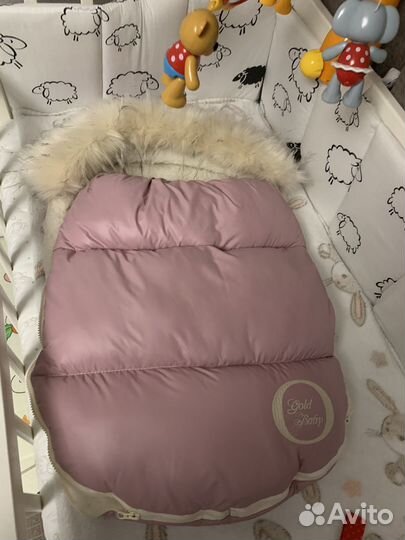 Зимний конверт в коляску на овчине