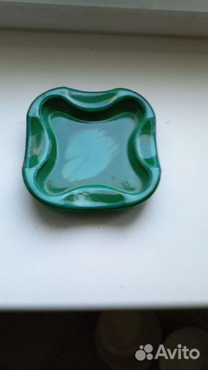 Пепельница,малахитовое стекло,Чехословакия