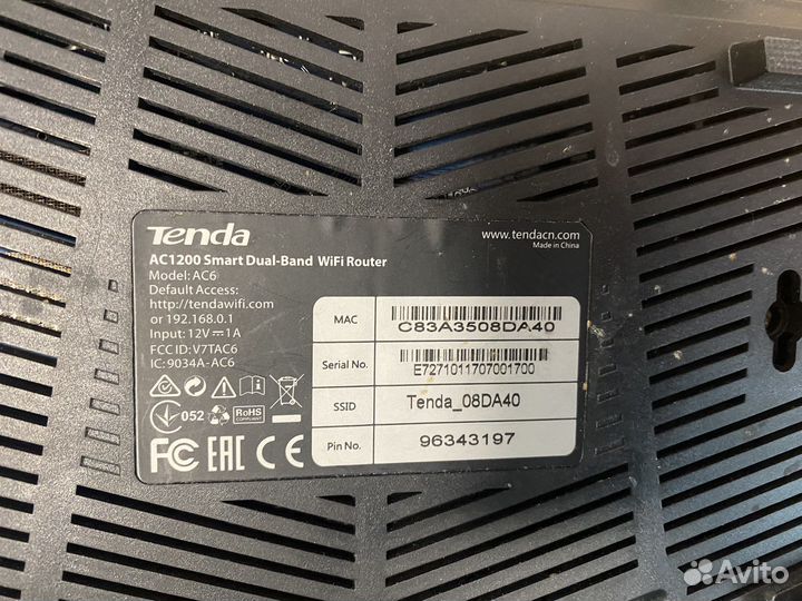 Wifi роутер Tenda AC6