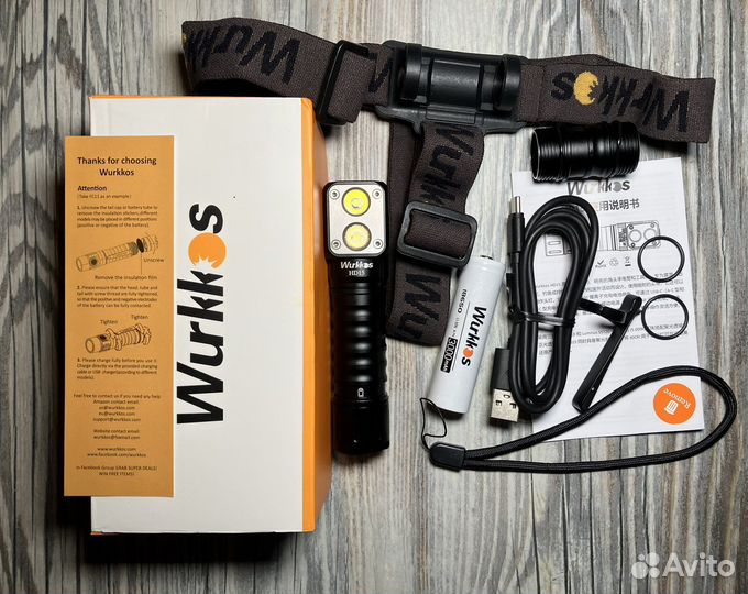 Налобный фонарь Wurkkos HD15 Black+аккумулятор