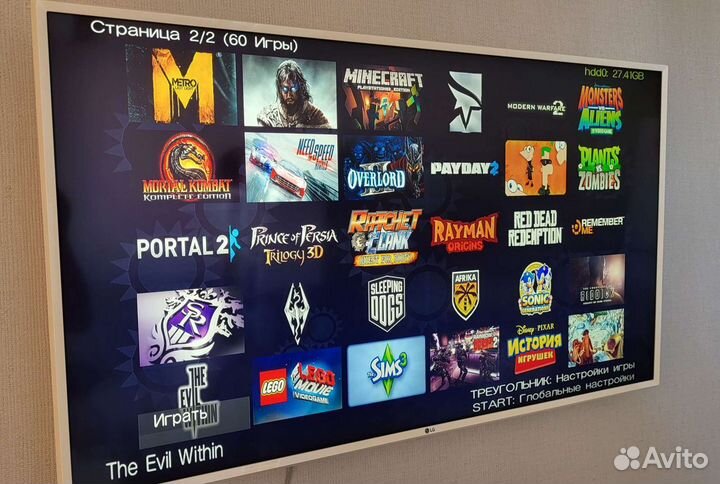 Sony PS3 SuperSlim 500gb 60 игр 2 джоя