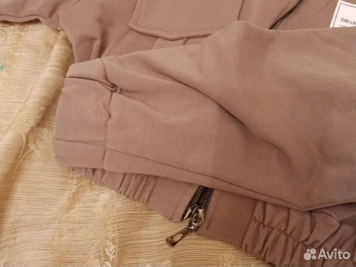 Мастерка укороченная, коричневая