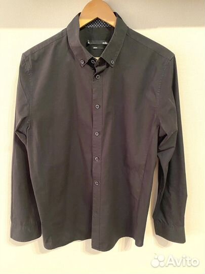 Черная рубашка мужская, М, фирма Zolla