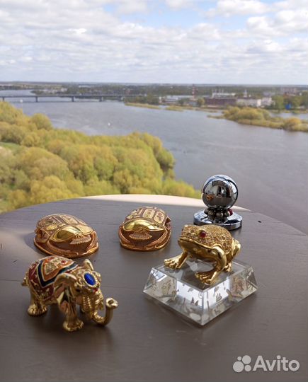 Сувениры из Египта - лягушка-шкатулка, скарабеи