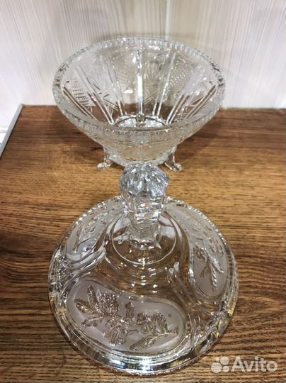 Конфетница на ножке хрусталь