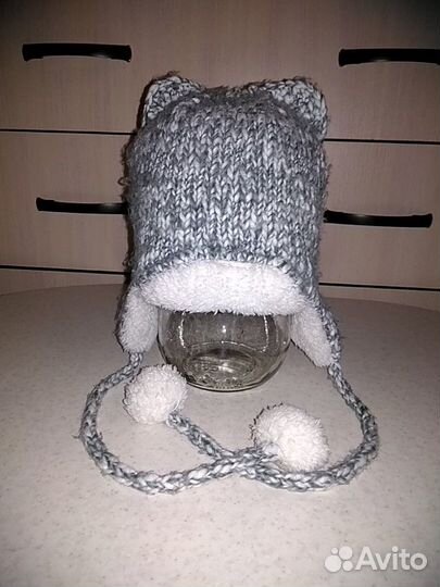 Шапка зимняя + подарок варежки