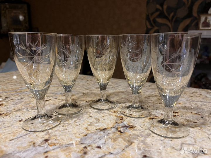 Бокалы фужеры рюмки цветное стекло СССР
