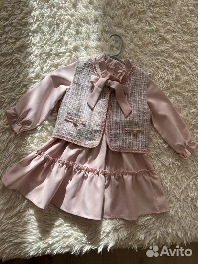 Костюм для девочки Платье+Жилетка