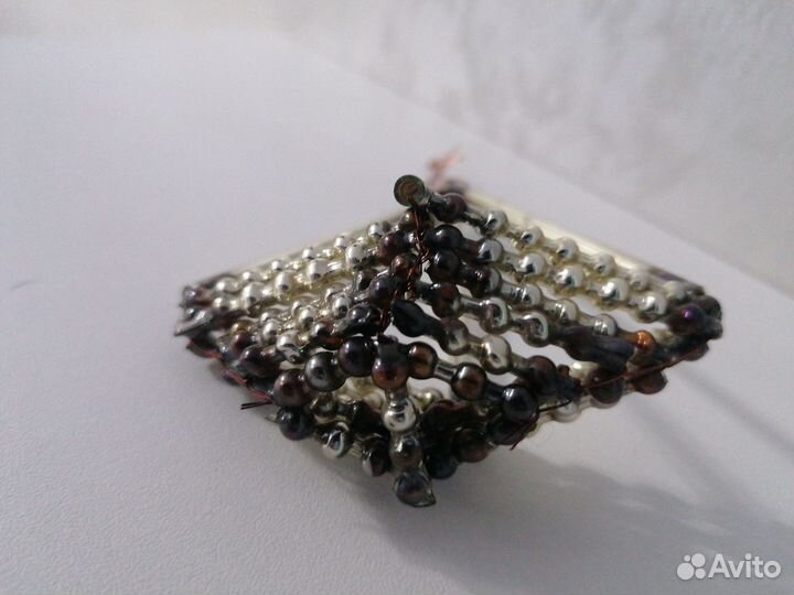 Стеклянная редкая елочная игрушка стеклярус