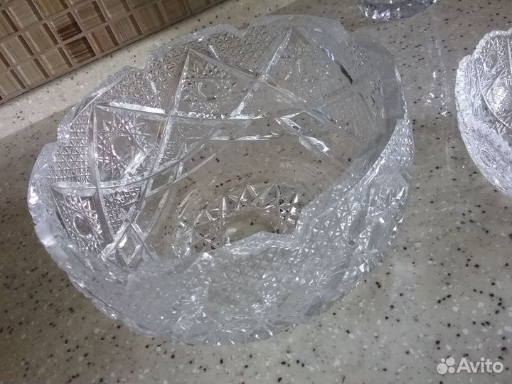 Хрусталь вазы фруктовницы салатник конфетница