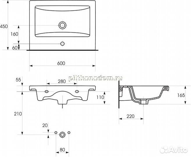 Style Line Даймонд Умывальник Como 60