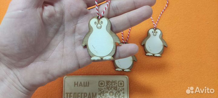 Новогодние рождественские игрушки на елку Пингвин