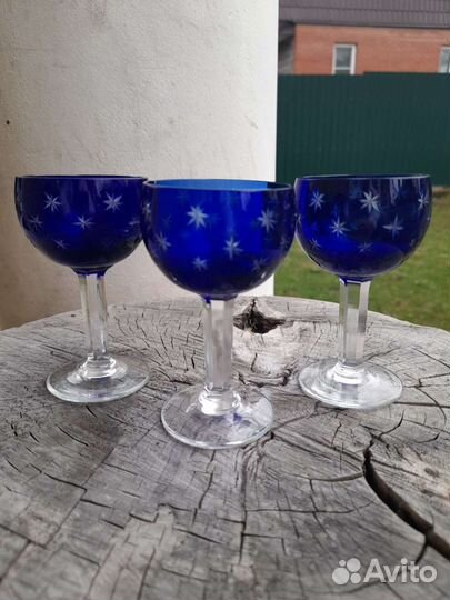 Рюмки цветное стекло/винтаж