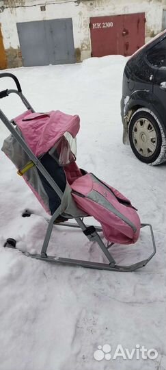 Детские санки с колесами nika