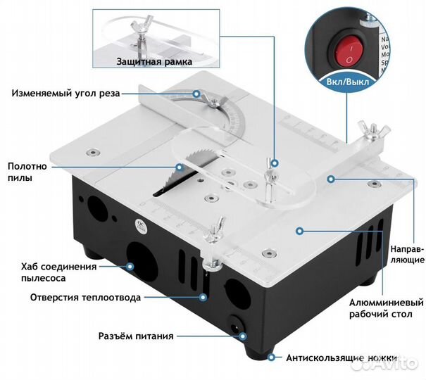 Мини пила циркулярная настольная